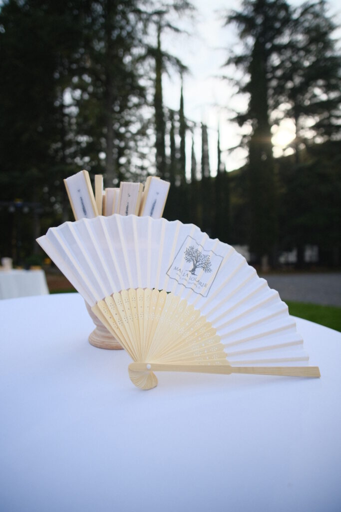 &Eacute;ventail personnalis&eacute; Mas La Solarie pour mariage et r&eacute;ception dans les C&eacute;vennes.